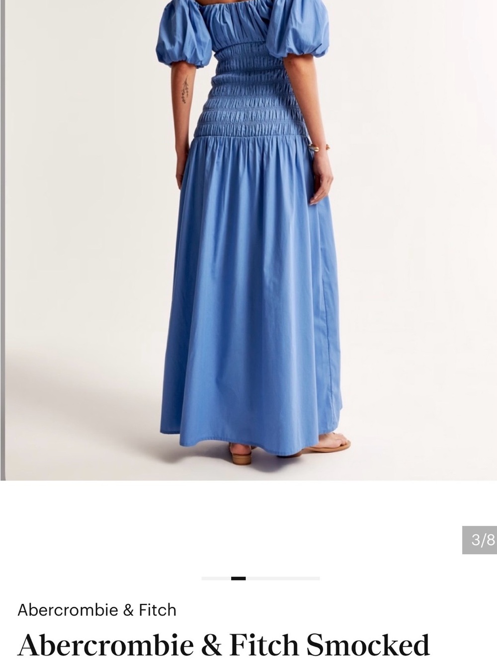 Abercrombie & Fitch Light Blue Smocked Maxi Skirt - Picture 3 of 5